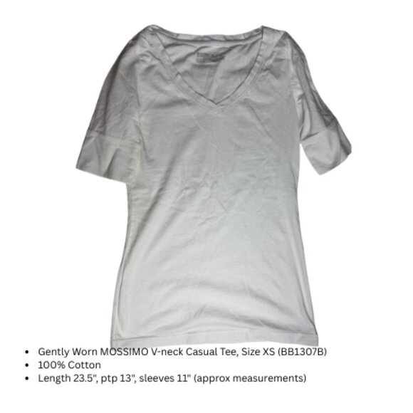 BUNDLE of 3-Gently Worn MOSSIMO Women's V-Neck T-Shirts, Size XS (BB1307B) - Picture 4 of 4
